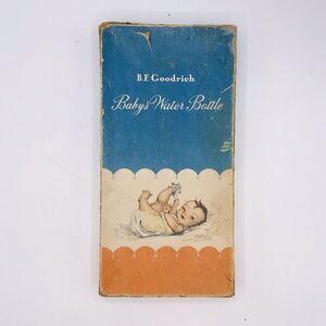 Vintage 1950's BF Goodrich Hot Water Bottle Model #1020 with Box For Baby 10x5"